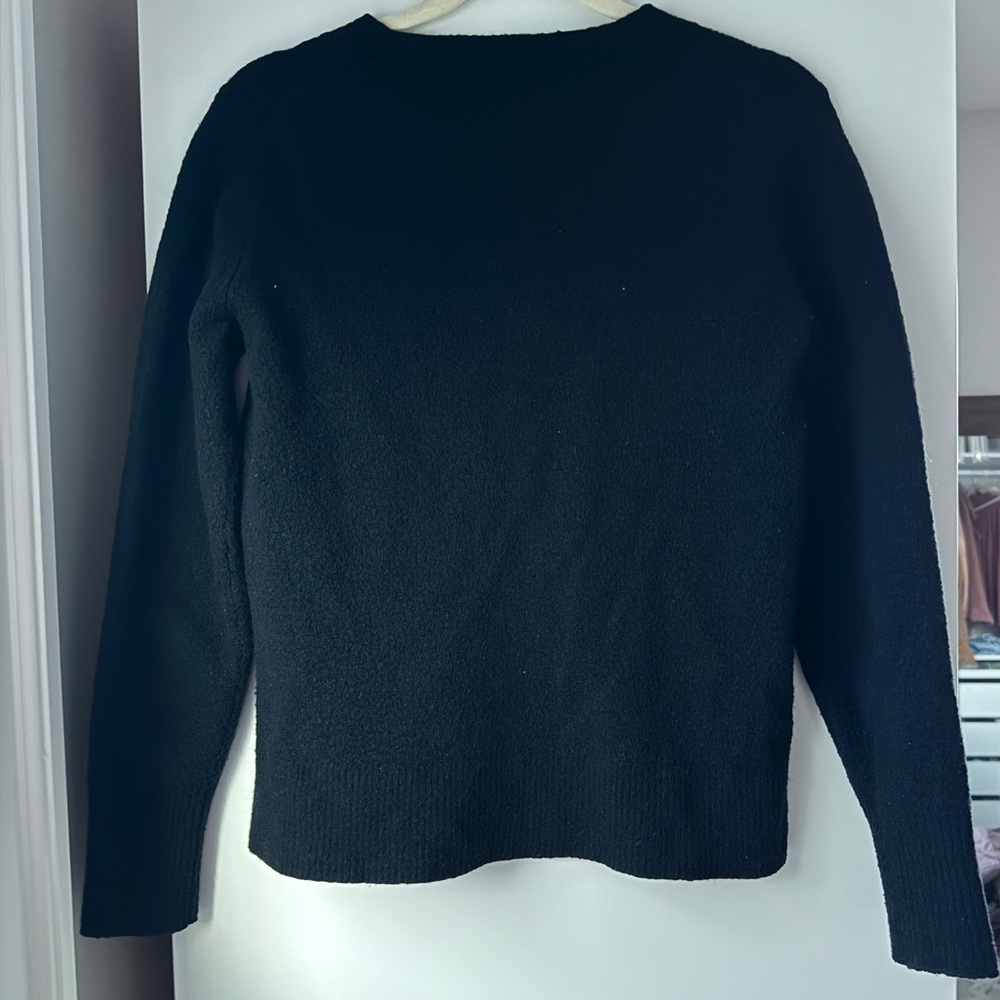 JCREW REIMAGINED | BLACK CLASSIC CREW NECK SOFT COZY EVERYDAY ESSENTIALS SWEATER - Picture 3 of 6